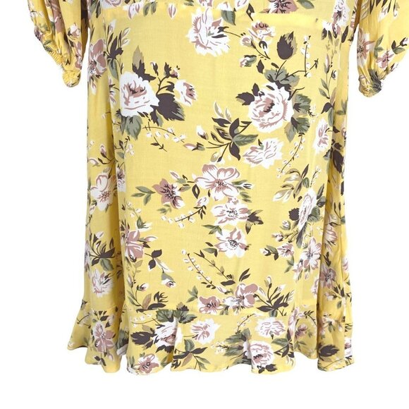 Faithful The Brand‎ Jeanette Pomeline Dress Size 4 Floral Yellow Rayon DR-1254 - Picture 4 of 10